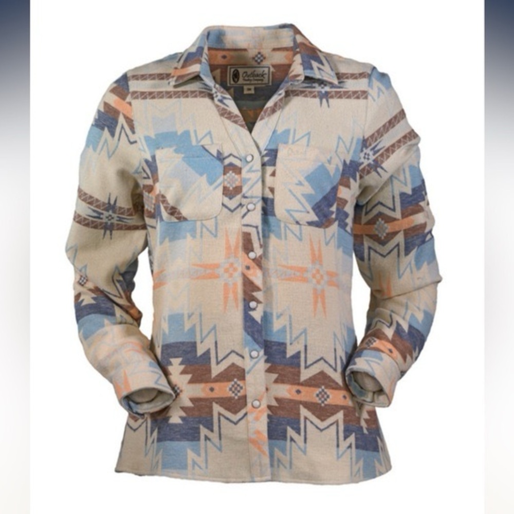 Ladies’ Aztec Print Button Down Outback Shirt